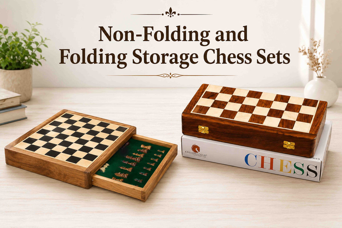 Non-Folding and Folding Storage Chess Sets