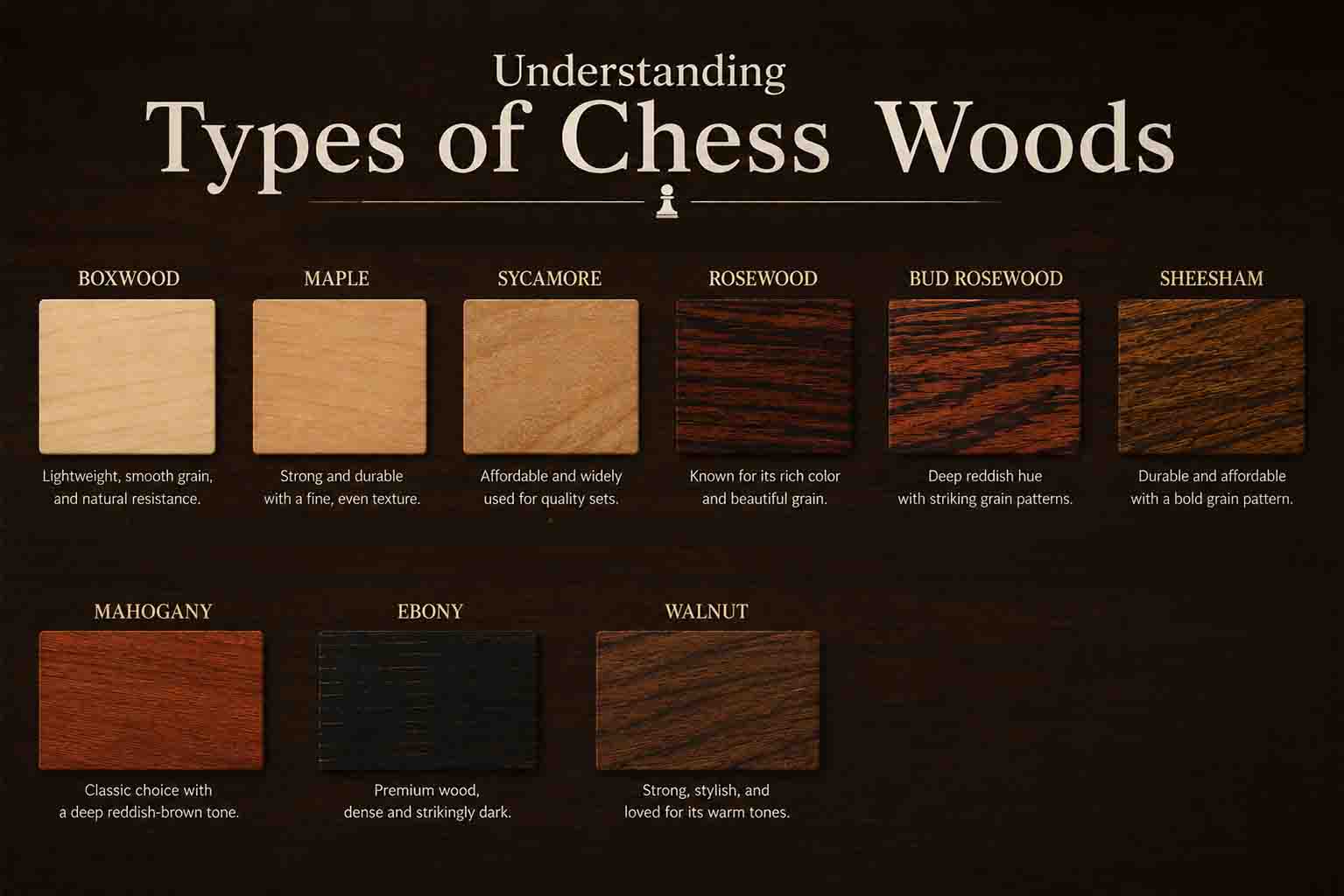 Types of Chess Woods
