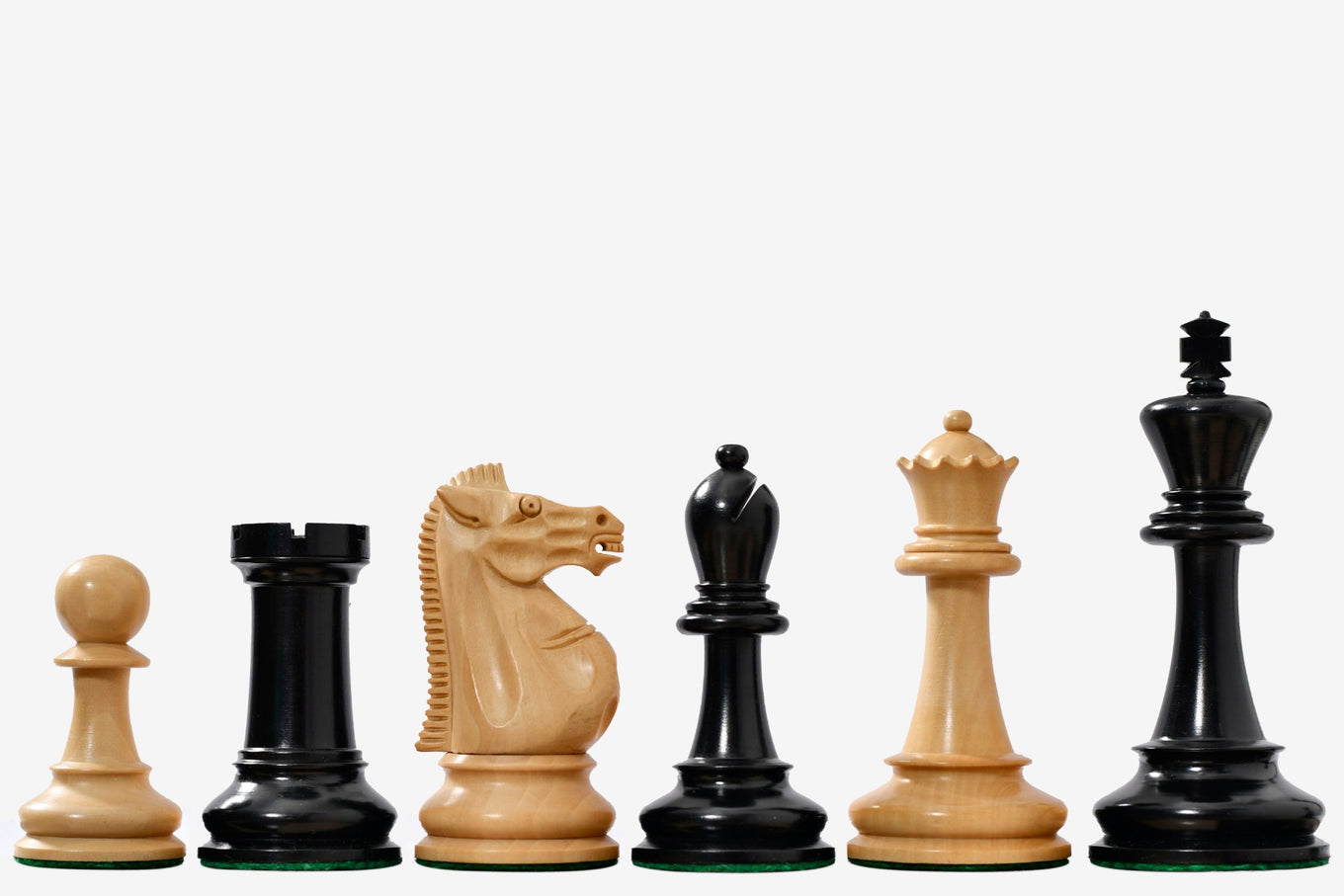 1966 17th Chess Olympiad Championship Weighted Repro 4.0 inch King Chess Pieces in Ebonized Wood