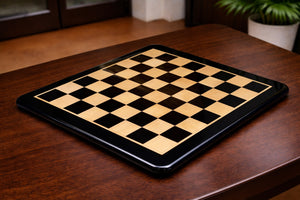 Solid Wooden Heavy Indian Handmade Chess Board in Genuine Ebony & Maple 23" - 60 mm