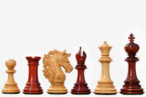 Crown Heritage Series Luxury Chess Pieces in Bud Rosewood & Natural Boxwood 4.3” King