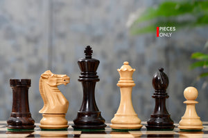 The Honour of Staunton (HOS) Series Weighted Chess Pieces in Rosewood & Natural Boxwood - 4.0" King