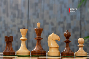 Reproduced Soviet Era Chess Pieces in Sheesham & Boxwood 3.75"- King