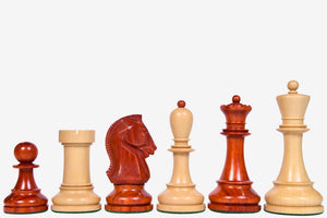 4.25" King Size Reproduced 1950 Dubrovnik Bobby Fischer Weighted Chess Pieces Set in Bud Rosewood