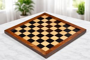 Wooden Ebony Maple Chess Board with Sheesham Frame 21.8" (60mm)