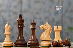 Fierce Knight Staunton Chess Pieces in Sheesham & Boxwood 4.0" King