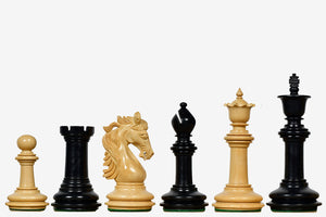 French Warrior Luxury Chess Pieces in Ebony Wood & Boxwood 4.4" King