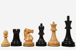 1972 Fischer Spassky Chess Pieces in Ebonized & Natural Boxwood 3.7" | CHESSBAZAAR