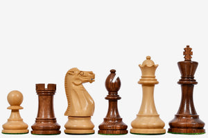 CB Grandmaster Staunton Series Chess Pieces In Sheesham & Natural Boxwood - 3.75" King