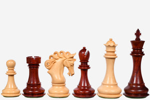 The Pegasus Series Artisan Staunton Chess Pieces version 2.0 in Bud Rosewood and Boxwood - 4.6" King