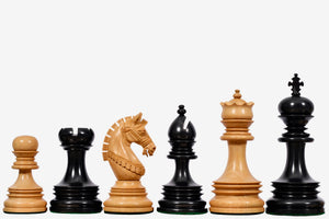 The Indian Chetak II Customized Lead Weighted Staunton Wood Chess Pieces in Ebony wood / Boxwood - 4.3" King extra Queens