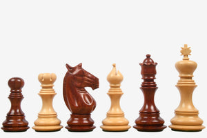 Meghdoot Staunton Series Wooden Chess Pieces in Bud Rosewood & Boxwood - 3.14" King