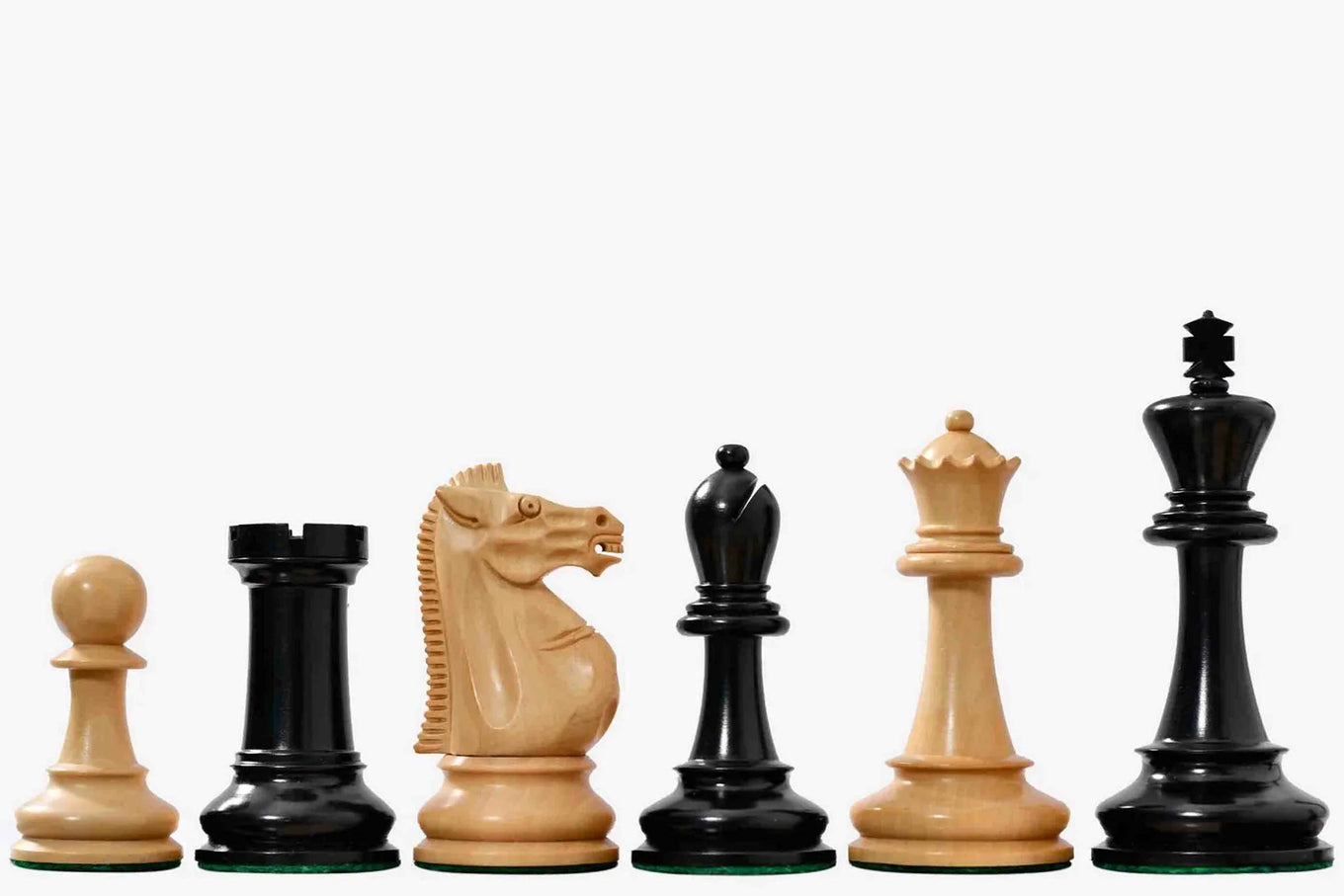 1966 17th Chess Olympiad Repro Weighted Pieces Ebonized Wood 4.0"- king