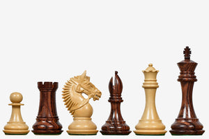 American Bridle Triple Weighted Chess Pieces in Rosewood 4.2" King with Extra Queens