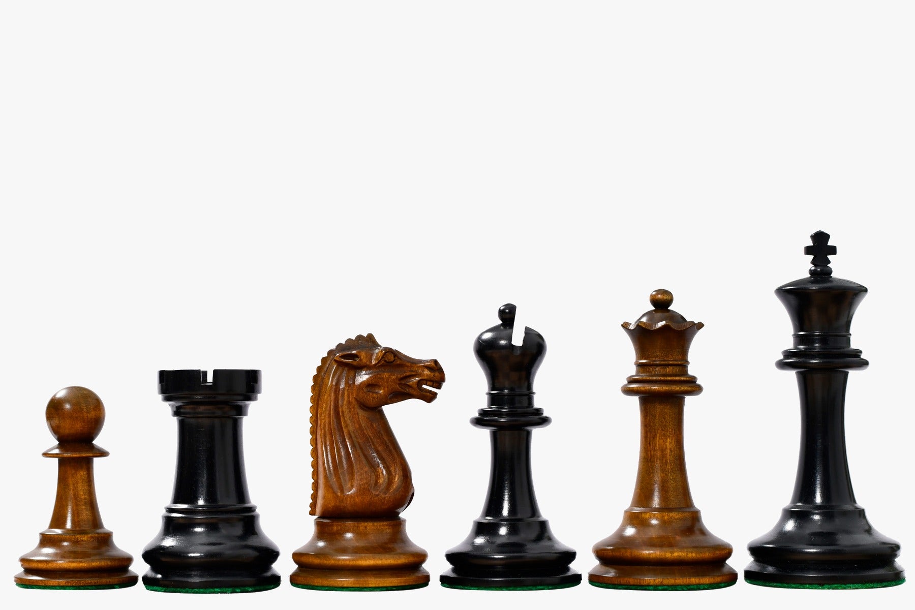 Circa 1887 Turner-Teich Staunton Weighted Pieces Ebony Antiqued 4
