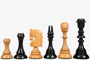 Reproduced Historic 1929 Barcelona "Joc Catalan" Chess Pieces in Ebony & Boxwood - 4.3" King