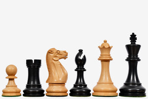 The CB Grandmaster Staunton Series Chess Pieces - 3.75" King in Ebonized Boxwood & Natural Boxwood