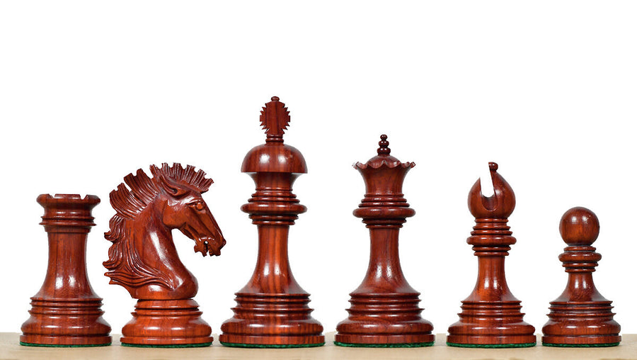 Indian American Luxury Triple Weighted Chess Pieces Bud Rosewood 4.4" - King