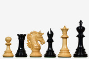 Crown Heritage Series Luxury Chess Pieces in Ebony Wood & Natural Boxwood 4.3” King