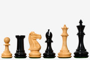 The Old Romeo Staunton Series Weighted Chess Pieces in Ebony & Box Wood - 3.8" King