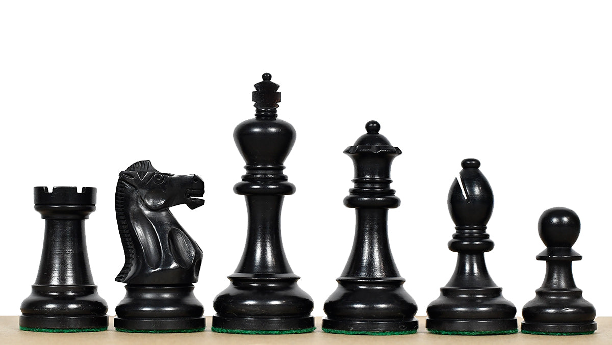 American Staunton Weighted Tournament Pieces Ebonized Boxwood 4.1" -King