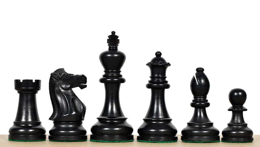 American Staunton Weighted Tournament Pieces Ebonized Boxwood 4.1" -King