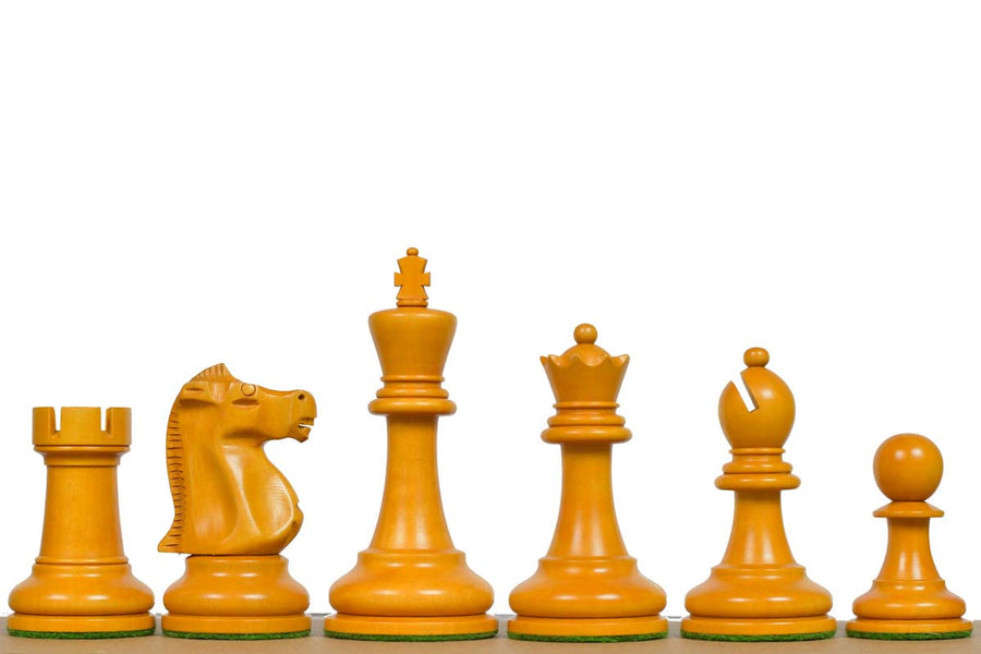 1972 Fischer Spassky Chess Pieces Ebonized & Antique Boxwood 3.78"- King