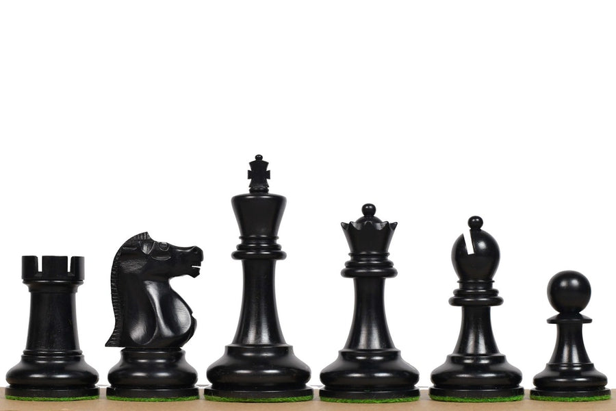 1972 Fischer Spassky Chess Pieces in Ebonized & Natural Boxwood 3.7"- King