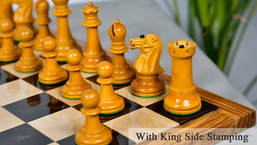 Richard Whitty Antique Chess Pieces Ebony & Antiqued Boxwood 3.75" - King