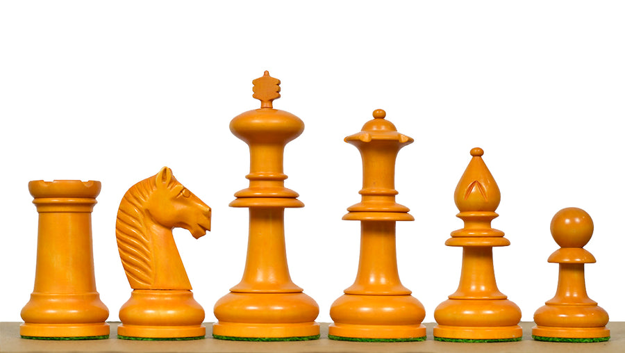 19th Century Austrian Chess Pieces Ebonized & Golden Antiqued Wood 4.27" - King