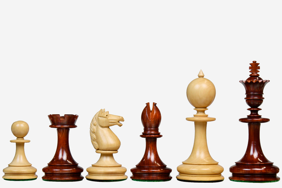 Repro William Hamlett Chess Pieces Bud Rosewood & Boxwood 3.5"- King