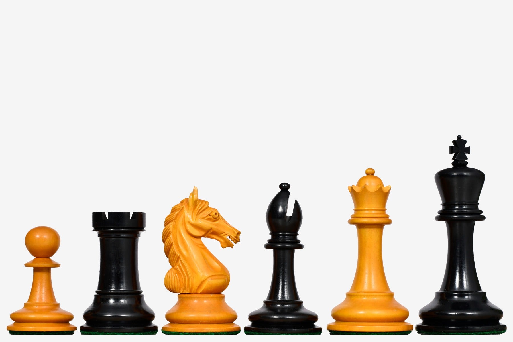 The Ancient Indian Warrior Staunton Luxury Series Chess Pieces in Ebony / Antiqued Box Wood - 4" King