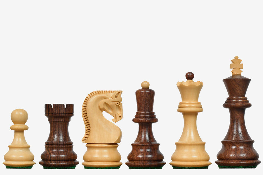 1959 Russian Zagreb Staunton Chess Pieces in Sheesham & Boxwood (3.8" King)