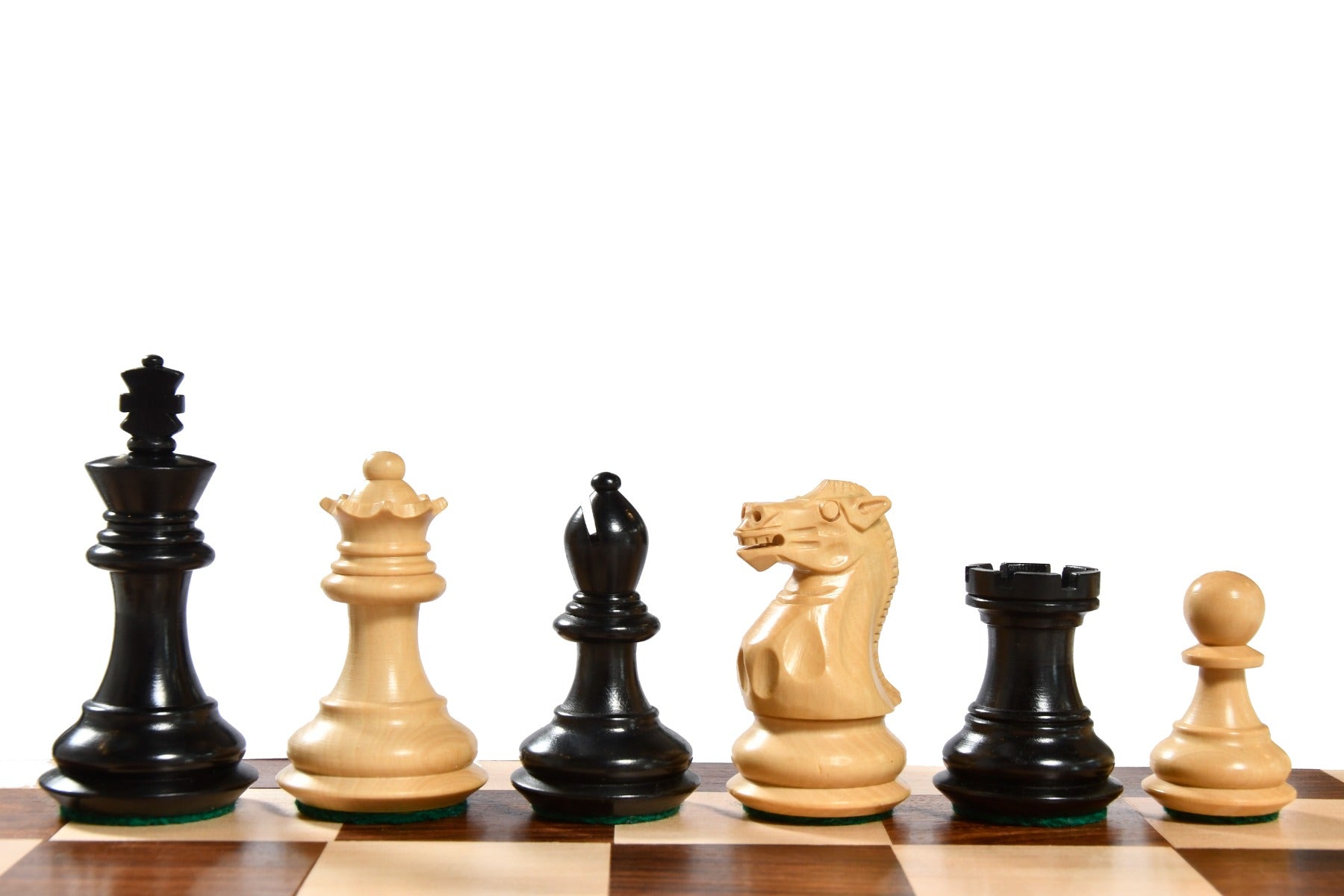 The Collector Series Chess Pieces in Ebonized & Boxwood -2.6" King with Chess Board & Storage Pouch