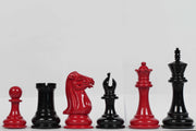 Slightly Imperfect Series Chess Pieces in Red Painted & Black Painted Wood - 4.4" King