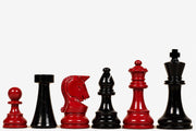Imperfect Chess Pieces in Black Painted & Red Painted Wood - 3.8" King
