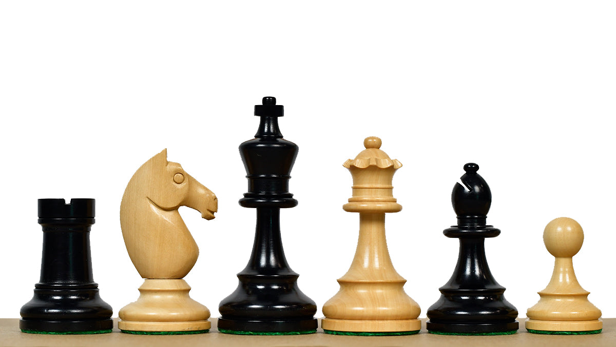 1962 Stockholm Interzonal Chess Championship Chess Pieces in Ebonized & Boxwood 3.75" King