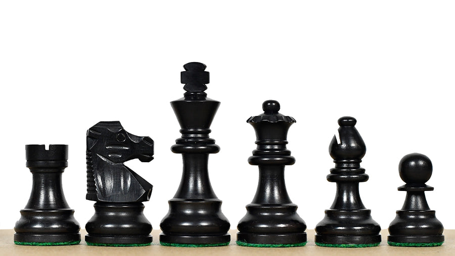 Repro French Lardy Exclusive Chess Pieces Ebonized Boxwood 3"- King with Extra Queens