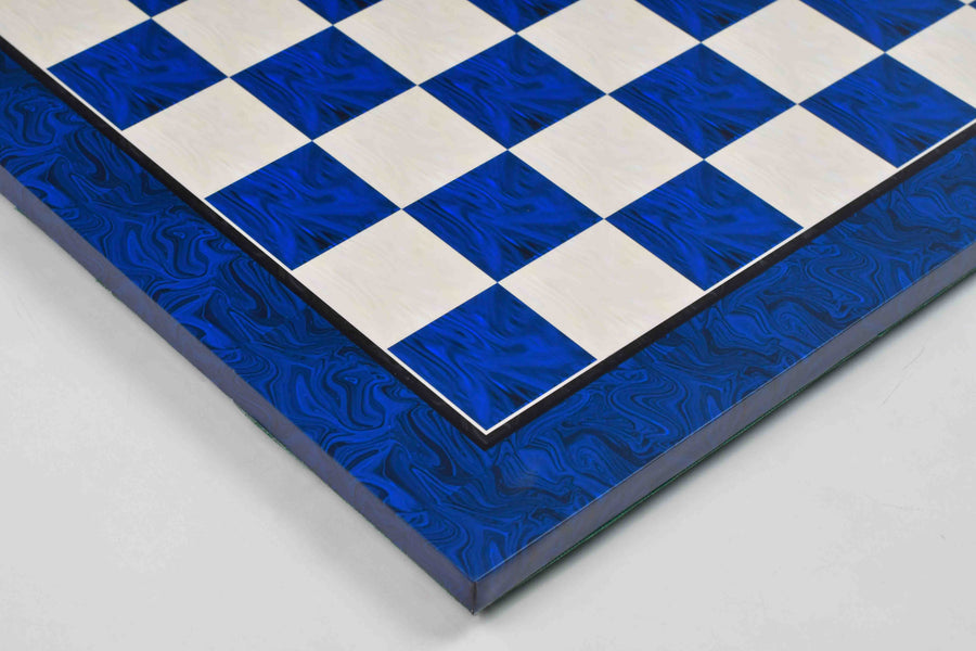 Blue Burl Wooden Pattern Tournament Chess Board 21" 57mm Squares