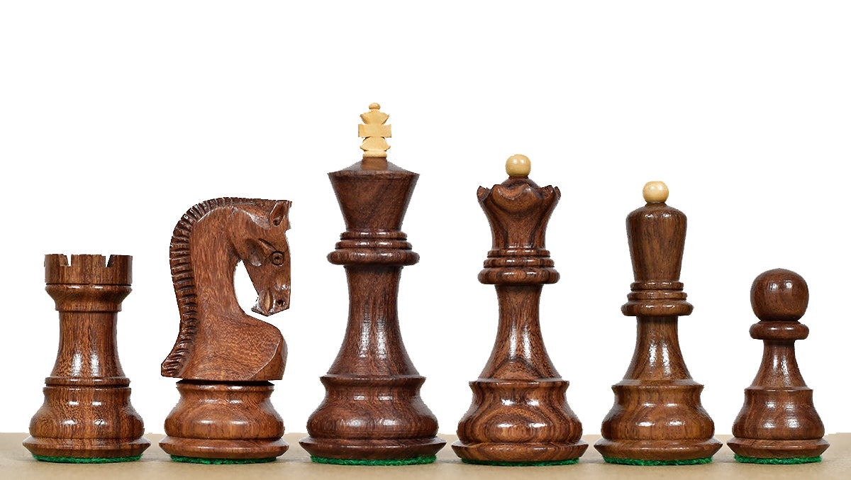 1959 Russian Zagreb Staunton Chess Pieces in Sheesham & Boxwood (3.8" King)