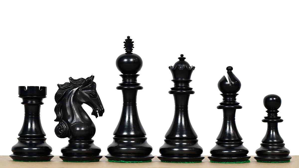 Shera Series Triple Weighted Staunton Chess Pieces Ebony wood - 4.5" King
