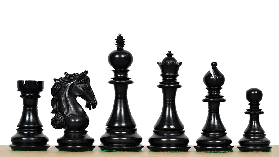 Shera Series Triple Weighted Staunton Chess Pieces Ebony wood - 4.5" King