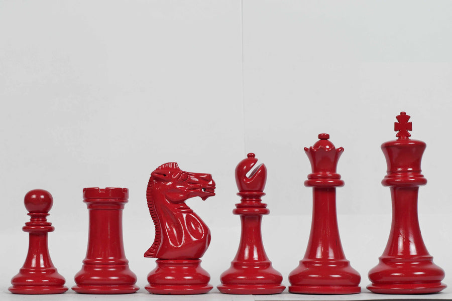 Imperfect Series Chess Pieces in Red Painted & Black Painted Wood - 4.2" King