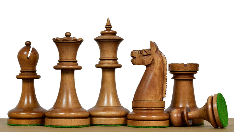 1904 American Chess Co. Repro Tournament Set Ebonized Boxwood 3.8"- king