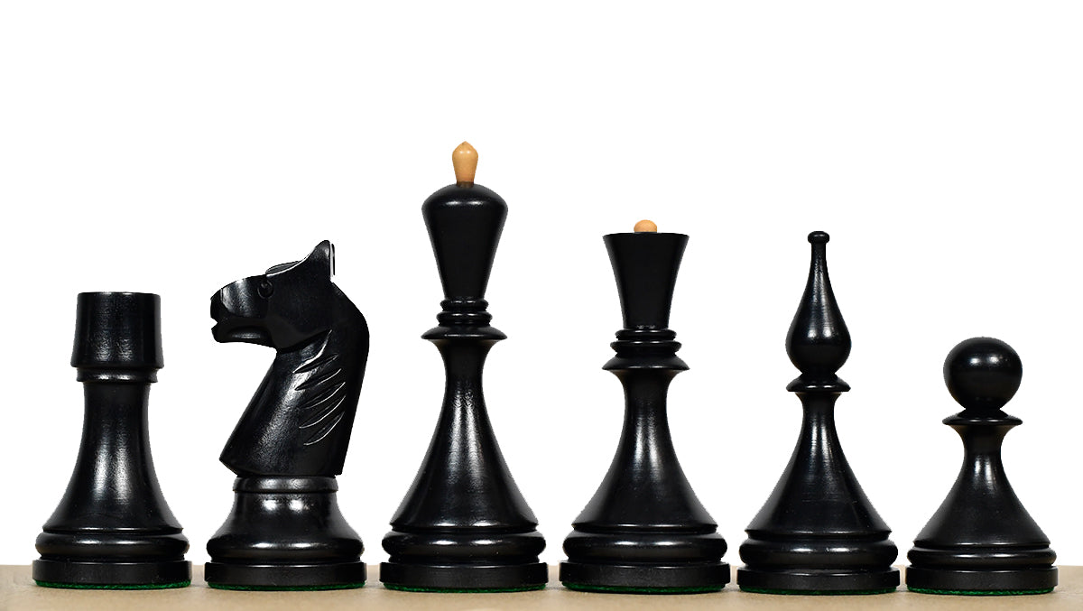 1961 Soviet Baku Championship Chess Pieces Ebonized Boxwood 4.05"- King