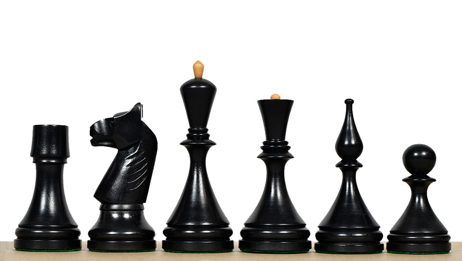 1961 Soviet Baku Championship Chess Pieces Ebonized Boxwood 4.05"- King