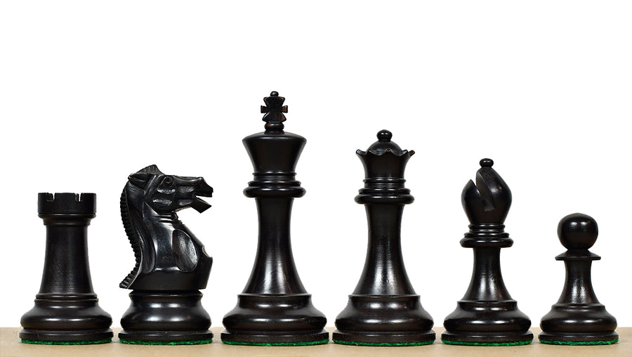 Pro Tournament Staunton Weighted Ebonized & Boxwood Chess Pieces - 3.8" - King