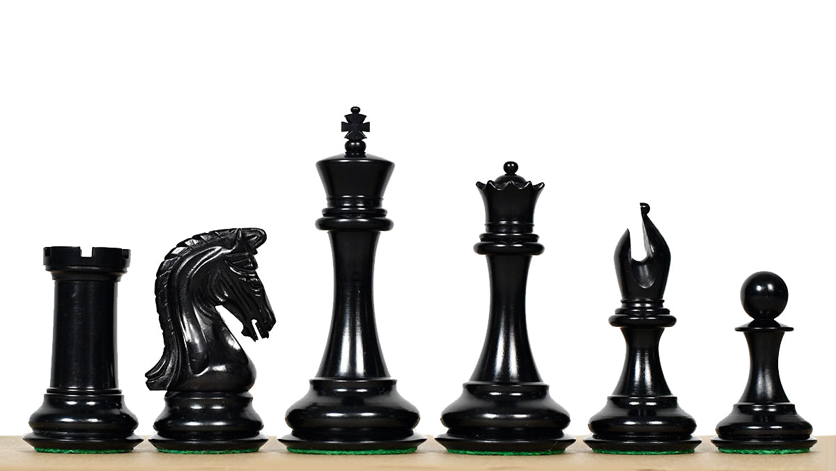 Luxury Imperial Triple Weighted Chess Pieces Ebony & Boxwood -4.4" King
