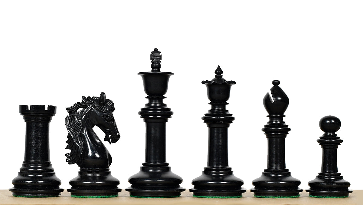 French Warrior Luxury Chess Pieces in Ebony Wood & Boxwood 4.4" King