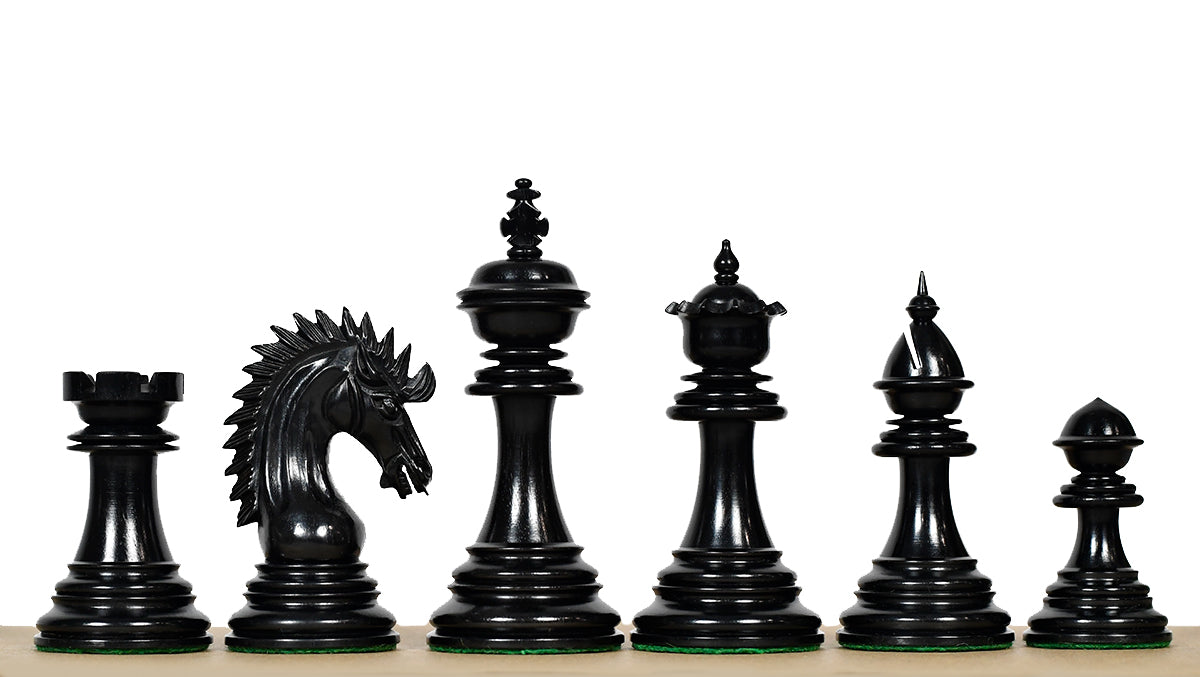 Ferocious Elite Series Chess Pieces in Ebony Wood & Boxwood - 4.45" King
